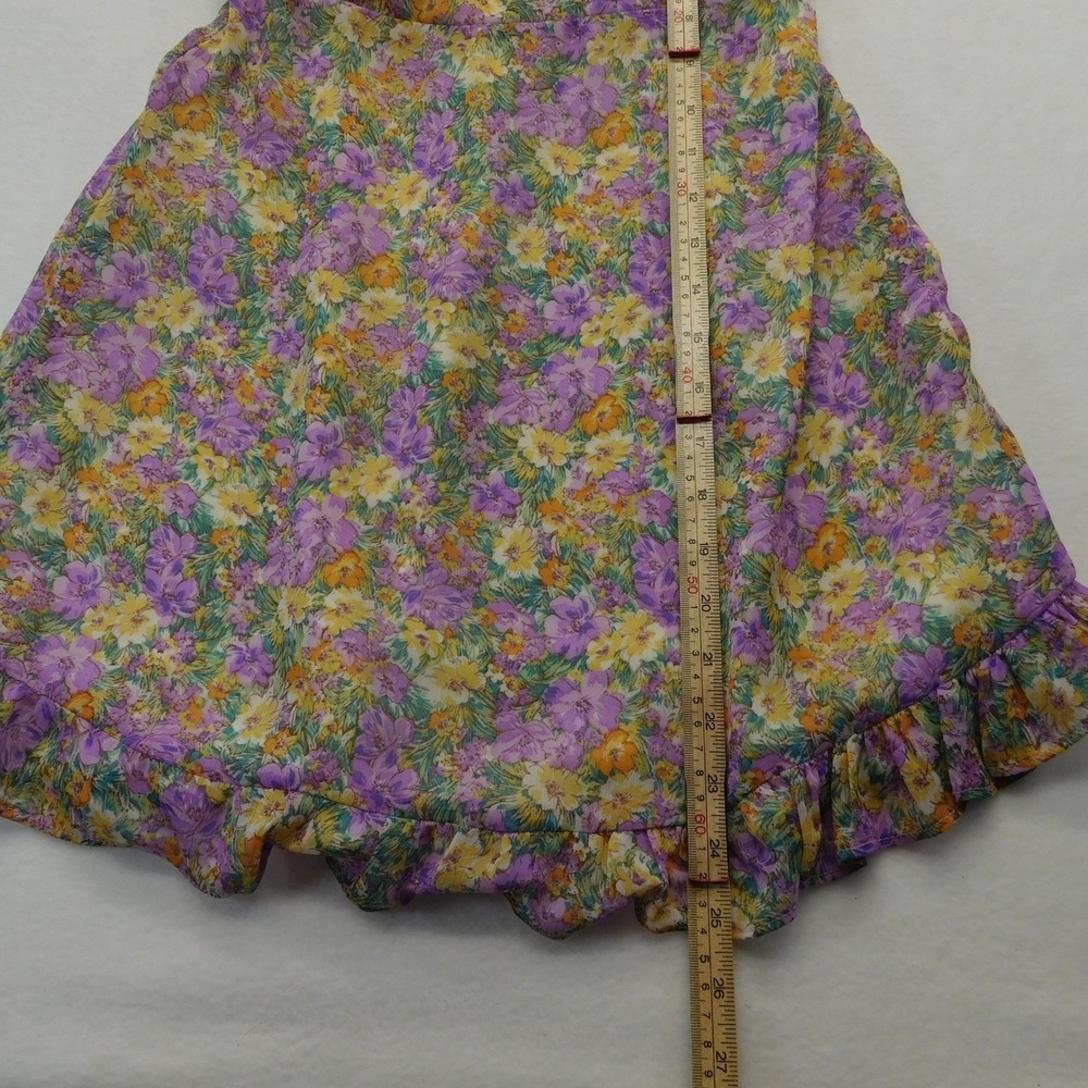 Altar'd State Floral Square Neck Ruffle Mini Dress Women S Purple - Picture 7 of 9